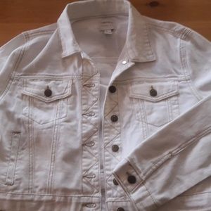 White cropped denim jacket